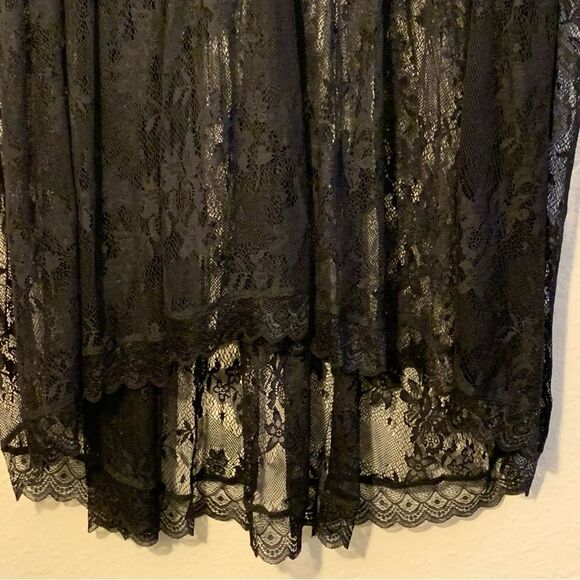 TORRID LACE TOP Stretch Sheer Babydoll High Low Women 30, 6X Black Short - Picture 8 of 15